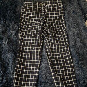 Straight Leg Blue and White Pants - Petite